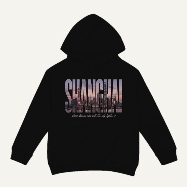 Shanghai Skyline Hoodie Black