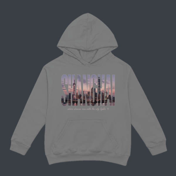 Shanghai Skyline Hoodie Grey