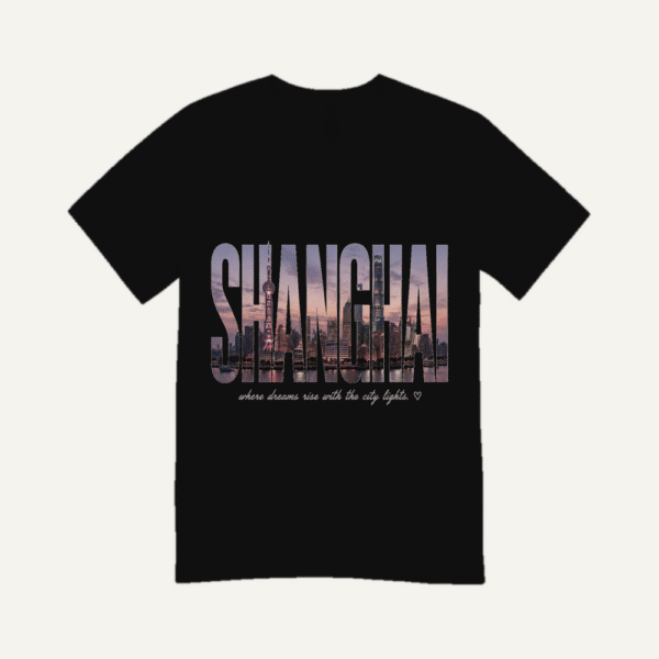 Shanghai Skyline T-shirt Black