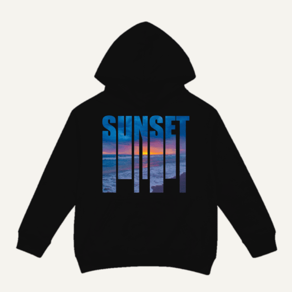 Sunset Ocean Hoodie Black