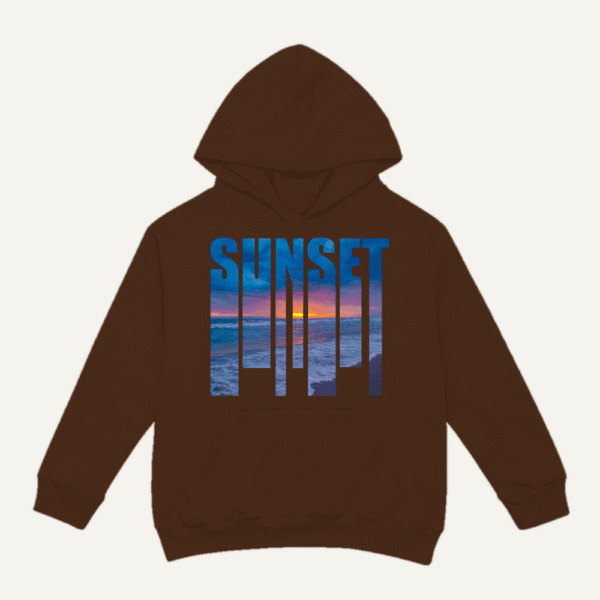 Sunset Ocean Hoodie Chocolate Brown