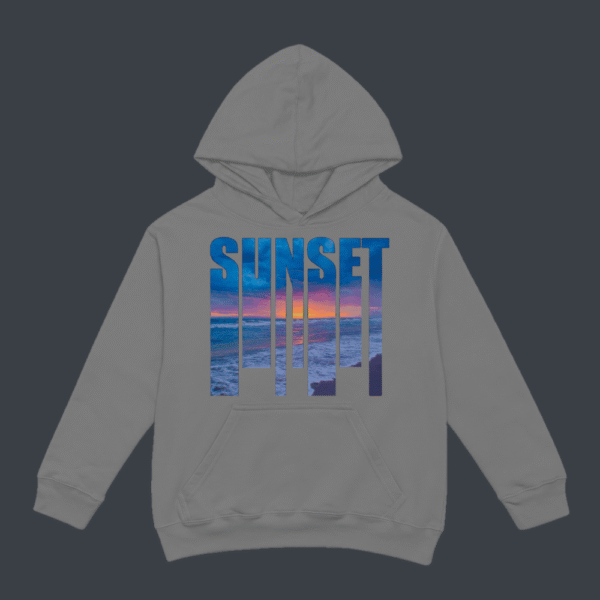 Sunset Ocean Hoodie Grey