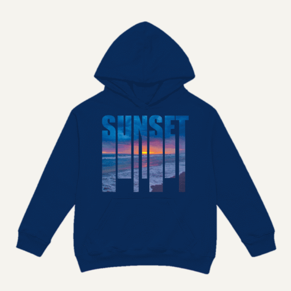 Sunset Ocean Hoodie Navy Blue