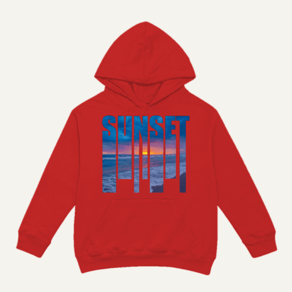 Sunset Ocean Hoodie Red
