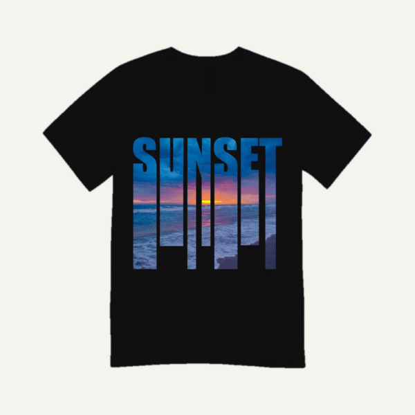 Sunset Ocean T-shirt Black