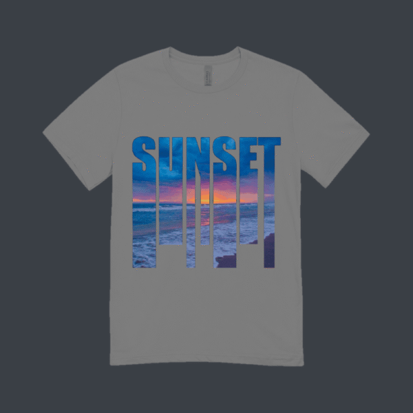 Sunset Ocean T-shirt Grey