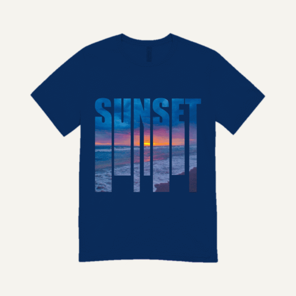 Sunset Ocean T-shirt Navy Blue