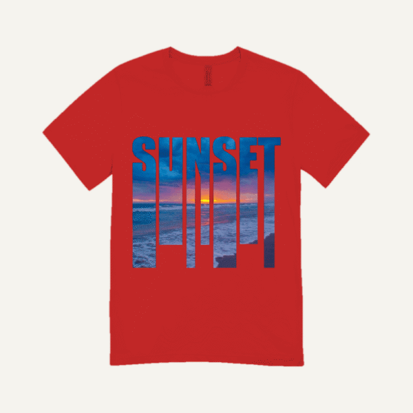 Sunset Ocean T-shirt Red