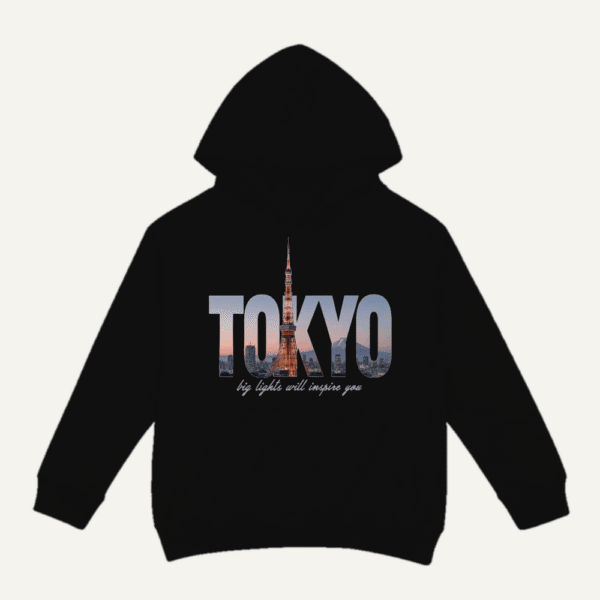 Tokyo Skyline Hoodie Black