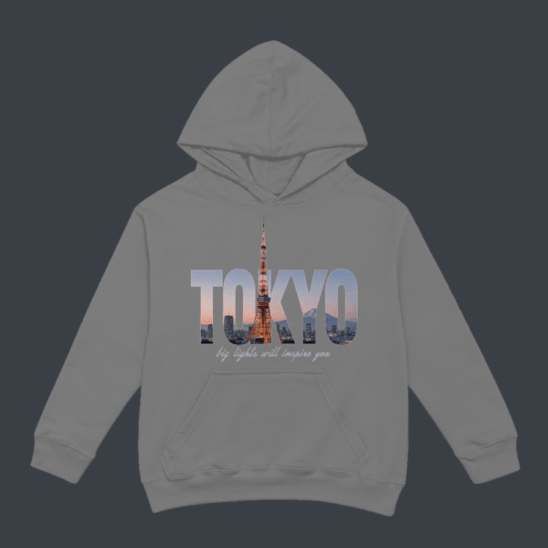 Tokyo Skyline Hoodie Grey