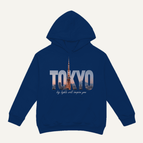 Tokyo Skyline Hoodie Navy Blue