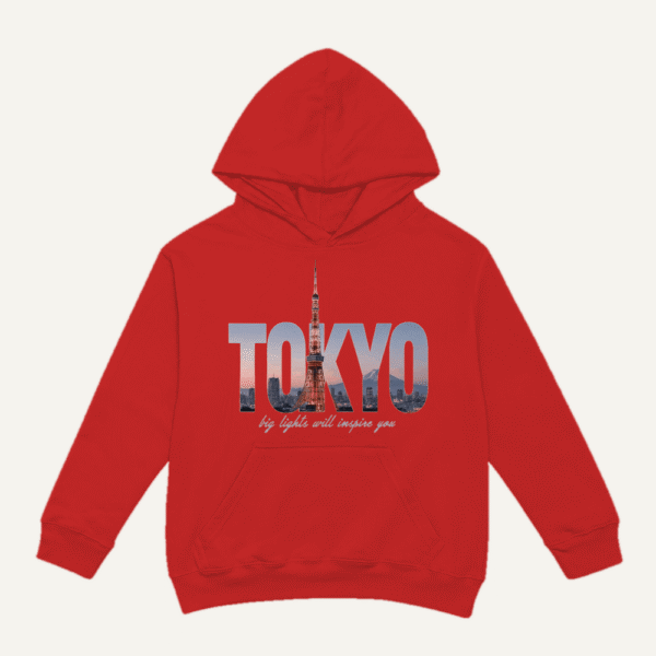 Tokyo Skyline Hoodie Red