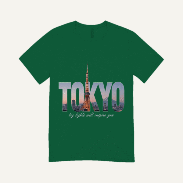 Tokyo Skyline T-shirt Bottle Green
