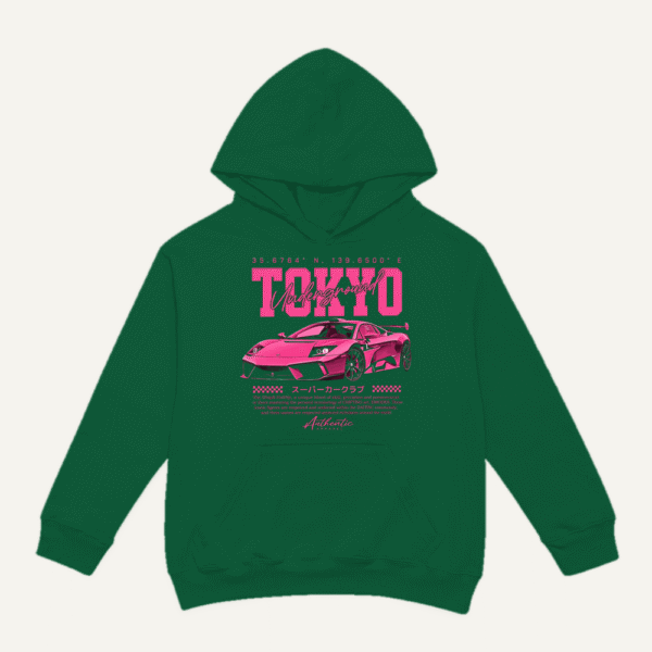 Tokyo Underground Hoodie Bottle Green