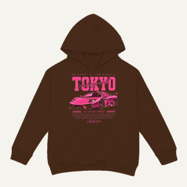 Tokyo Underground Hoodie Chocolate Brown