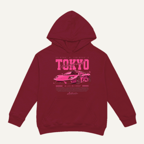 Tokyo Underground Hoodie Maroon