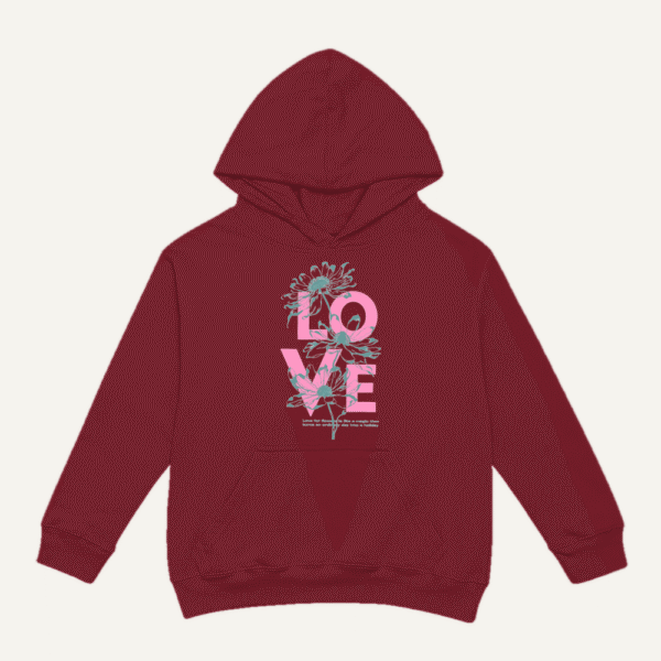 Tropical Love Hoodie Maroon