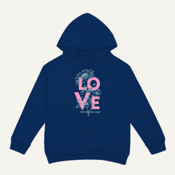 Tropical Love Hoodie Navy Blue