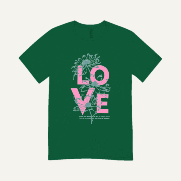 Tropical Love T-shirt Bottle Green