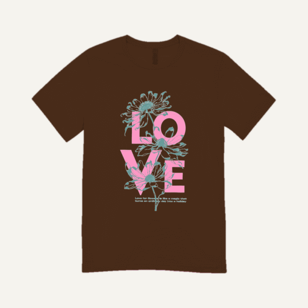 Tropical Love T-shirt Chocolate Brown