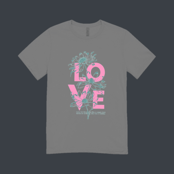 Tropical Love T-shirt Grey