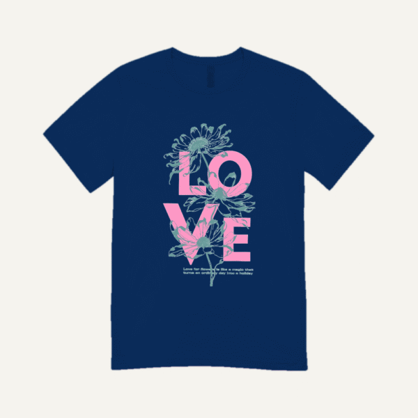 Tropical Love T-shirt Navy Blue