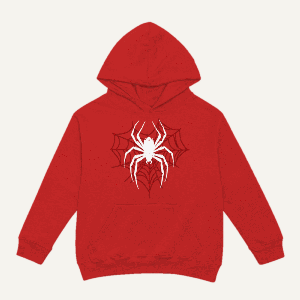 White Spider Red Web Hoodie Red