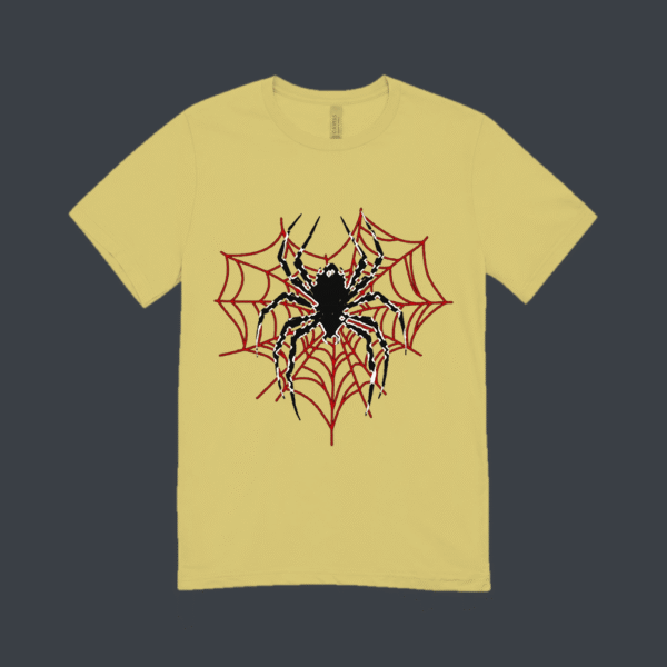 White Spider Red Web T-shirt Beige